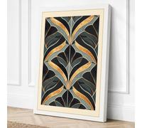 Gilded Leaf Pattern Art Deco Canvas Wall Art Print 30x20 Inch (76 x 51 cm)