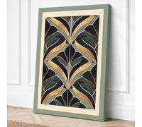 Gilded Leaf Pattern Art Deco Canvas Wall Art Print 36x24 Inch (91 x 61 cm)