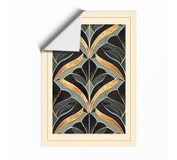 Gilded Leaf Pattern Art Deco Unframed Wall Art Print A3 (42×29.7cm), Wall Decor for Living Room, Bedroom, Office & Home, Art Gift