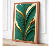 Gilded Leaf Study Botanical Canvas Wall Art Print 24x16 Inch