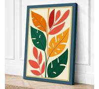 Gilded Leaf Study Botanical Canvas Wall Art Print 24x16 Inch (61 x 41 cm)
