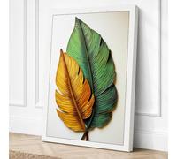 Gilded Leaf Study Botanical Canvas Wall Art Print 36x24 Inch (91 x 61 cm)