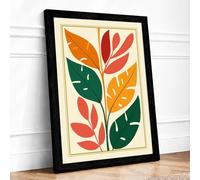 Gilded Leaf Study Botanical Framed Wall Art Print A2 (59.4×42cm) Black, Wall Decor for Living Room, Bedroom, Office & Home, Ready to Hang, Art Gift
