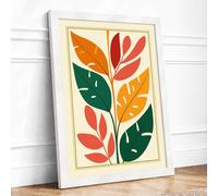 Gilded Leaf Study Botanical Framed Wall Art Print A3 (42×29.7cm) White, Wall Decor for Living Room, Bedroom, Office & Home, Ready to Hang, Art Gift