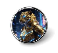 Gilded Leopard Luxe Badges Pin, Personalized Exquisite Round Badge, 1 Inch Button Pins for Women And Men, Decorative Metal Round Brooch for Clothing, Backpacks, And Hats