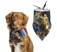 Gilded Leopard Luxe Dog Bandana, Soft Breathable Pet Scarf, Personalized Dog Bib Kerchief for Small Medium Large Dogs Cats, Exquisite Pet Neckerchief for Daily Wear, Travel, Party