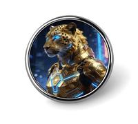 Gilded Leopard Luxe Round Alloy Clothing Brooch