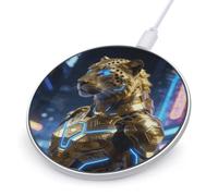Gilded Leopard Luxe Round Fast Wireless Charging Pad