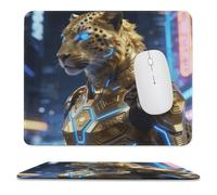 Gilded Leopard Luxe Stitched Edge Mouse Pad