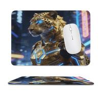 Gilded Leopard Luxe Stitched Edge Mouse Pad