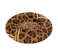 Gilded Leopard Print Pet Dog Bed Warm & Cozy fluffier Cat Pillow for Small Size Pets Sleeping