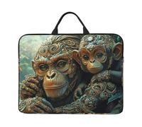 Gilded Monkey Notebook Carrying Case With Handle Laptop 14 Inch Computer Sleeve For Women Men Padded Cover Laptop Bag