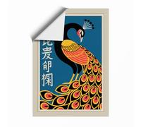 Gilded Peacock Art Deco Unframed Wall Art Print A4 (29.7×21cm), Wall Decor for Living Room, Bedroom, Office & Home, Art Gift