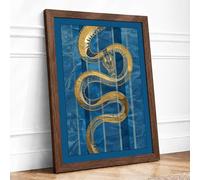 Gilded Serpent Art Deco Framed Wall Art Print A1 (84.1×59.4cm) Walnut, Wall Decor for Living Room, Bedroom, Office & Home, Ready to Hang, Art Gift