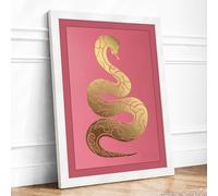 Gilded Serpent Art Deco Framed Wall Art Print A1 (84.1×59.4cm) White, Wall Decor for Living Room, Bedroom, Office & Home, Ready to Hang, Art Gift