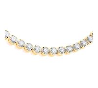 Gilded Silver CZ 4 Claw Classic Line Tennis Bracelet 4mm - GVB414G Jewelco London Gold One Size