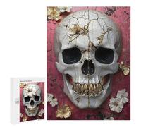 Gilded Skull Wall Art Decor Puzzle 1000 Teile Schwer Puzzle Spielzeug Lernspiel Impossible Herausforderungsspielzeug Für Erwachsene Kinder 500 PCS