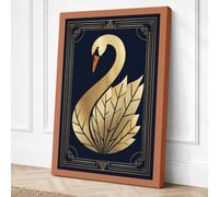 Gilded Swan Art Deco Canvas Wall Art Print 30x20 Inch