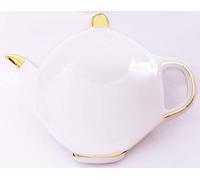 Gilded Teabag Tidy 4.6" Porcelain Teapot Shape White & Gold Ceramic Tea Bag Holder