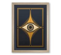 Gilded Third Eye Art Deco Framed Wall Art Print A2 (59.4×42cm) Oak, Wall Decor for Living Room, Bedroom, Office & Home, Ready to Hang, Art Gift