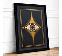 Gilded Third Eye Art Deco Framed Wall Art Print A4 (29.7×21cm) Black, Wall Decor for Living Room, Bedroom, Office & Home, Ready to Hang, Art Gift