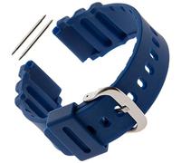 Gilden 22mm Long Polyurethane Watch Strap 017275-7, fits Casio watches, fits Seiko watches 22mm End Width, Long blue