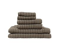 GILDEN TREE Waffle Towel Set Quick Dry Thin | 2 Bath Towels | 2 Hand Towels | 2 Washcloths, Modern Style (Stone)