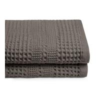 GILDEN TREE Waffle Towels for Bathroom, 100% Cotton Quick Dry Towel, Waffle Bath Towels Large, Absorbent Lightweight Travel Towel, Bath Towels Set of 2, Classic Style (Stone)