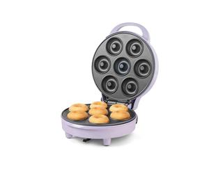 Giles & Posner EK6222GSPP Mini Doughnut Maker - Non-Stick Cooking Plates for 7 Homemade Donuts, Easy Clean Donut Machine, Treat Maker for Kids, Breakfast Doughnuts, Indicator Lights, 1000W, Purple