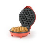 Giles & Posner Funfair Bubble Waffle Maker - PFAS-Free Non-Stick Cooking Plates, 2 Min Pre-Heat Time, Power/Ready Indicator Lights, 18 cm Plate, Hong-Kong Style Egg Waffle, Compact, 750W, Red