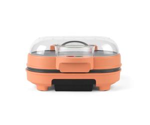 Giles & Posner Funfair Hamburger Maker, 750W, 2 Burger Capacity | Chargrill Plate Lines, Bun Warming Plate, Cooks Eggs And Sausage Patties, Matt Orange Finish, Countertop Appliance