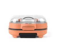 Giles & Posner Funfair Hamburger Maker - Breakfast Sandwiches, Cook 2 at Once, Bun Warming Plate, Chargrill Lines, BBQ, Sausage Patty, Cheeseburger, Cook in Under 7 Minutes, 750W, Matt Orange