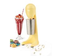 Giles & Posner Funfair Milkshake Maker - Iced Coffee Maker, 2 Speeds, 500ml Stainless Steel Cup & Blade, Capacity Markings, Secure Clips, Milk Frothing, Cocktails, Electric Mixer, Matte Yellow, 100W
