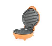 Giles & Posner Funfair Mini Griddle - PFAS-Free Non-Stick Cooking Plates, Oil-Free Cooking, Compact, Ideal for Burgers, Paninis, Breakfast Muffins, 2 Min Pre-Heat Time, 11.5 cm Plate, 55W, Orange