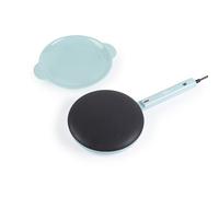 Giles & Posner Handheld Pancake Maker - 20 cm Aluminium Plate, PFAS-Free Non-Stick Coating, Ready Indicator Lights, Instant Crepe Machine with Handle, Batter Bowl, Dip & Cook, 600W, Sorbet Blue