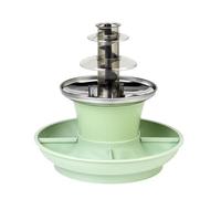 Giles & Posner Mini Chocolate Fountain - Electric 3 -Tier Machine with Hot Melting Pot Base, Auto Switch-Off, 0°C to 50°C, Party Dip & Share, Strawberries/Fruit, Detachable Food Trays, 25W, Green