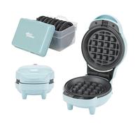 Giles & Posner Mini Waffle Maker & Storage Box Set - 5-in-1 Non-Stick Waffle Iron with Removable Cooking Plates, Durable Plastic Storage Container Holds up to 8 Plates, Perfect for Celebrations