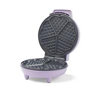 Giles & Posner Sorbet Heart Waffle Maker, 750 W, 18 cm Plate, Purple | PFAS-Free Non-Stick Coating, Die-Cast Aluminium Plate, Adjustable Temperature Dial, Power/Ready Indicator Lights, 1 Portion