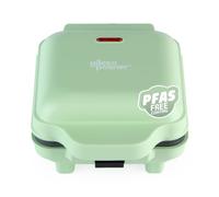 Giles & Posner Sorbet Sandwich Maker - Single Toastie Maker, PFAS-Free Non-Stick 13 cm Cooking Plates, Auto Temperature Control, Small Personal Size, 2 Minute Pre-Heat, Compact, 550W, Matt Green