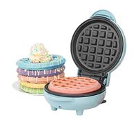 Giles & Posner Sorbet Mini Waffle Maker, 550 W, 11.5 Cm Plate | Non-Stick Coated Plates, Preheats In Approx. 2 Minutes, 1 Waffle Per Batch, Compact 15 X 10.5 X 22.4 Cm, Pastel Blue