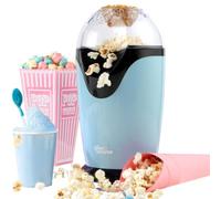 Giles & Posner EK0493GSBL Electric Popcorn Maker - Hot Air Circulation, Measuring Cup Included, Ready in 3 Mins, Oil-Free Healthy Snacks, Ideal for Movie Night, Parties and Home Cinema, 1200 W, Blue