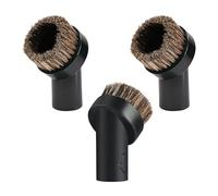 GilesEdward 3-Pack Soft Horsehair Dusting Brushes - 32 mm Round Vacuum Attachments Compatible with Henry & Hetty for Blinds, Vents & Furniture