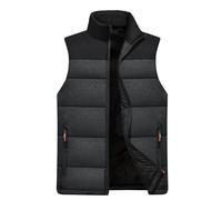 Gilet for Men Puffer Padded Quilted Gilets Thickend Stand Collar Windproof Vest Color-Blocked Down Vests Compressible Warm Sleeveless Jacket Casual Fashion Outerwear Waistcoats