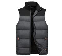 Gilet for Men Puffer Padded Quilted Gilets Thickend Stand Collar Windproof Vest Color-Blocked Down Vests Compressible Warm Sleeveless Jacket Casual Fashion Outerwear Waistcoats