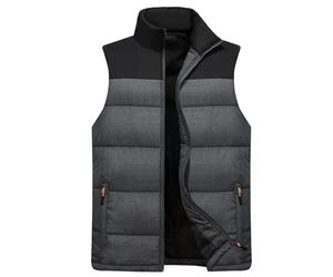 Gilet for Men Puffer Padded Quilted Gilets Thickend Stand Collar Windproof Vest Color-Blocked Down Vests Compressible Warm Sleeveless Jacket Casual Fashion Outerwear Waistcoats