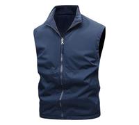 Gilet for Men,Solid Stand Collar Sleeveless Zipper Sport Jacket,Mens Summer Outdoor Casual Breathable Double Sided Work Gilets Fishing Climbing Photography Bodywarmers Vest with Pockets Coat M-5XL