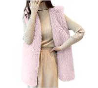 Gilet for Women Plus Size Faux Fur Gilets Womens Ladies Body Warmer Thermal Waistcoat Ladies Fur Sherpa Vest Warm Outwear Winter coats Fluffy Sweater Jacket Cozy Top Ladies Fleece Vest