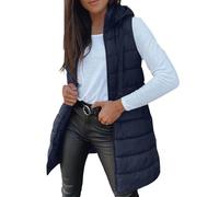Gilet for Women UK Puffer Jackets Longline Warm Gilets Lightweight Cozy Padded Jacket Hoodies Casual Comfy Packable Zipper Waistcoat Transitional Quilted Coats Lined for Autumn Winter