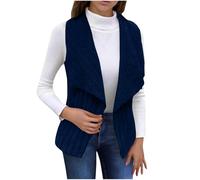 Gilet for Women UK Sale Clearance Lapel Open Front Fleece Waistcoat Cardigan Buffalo Solid Color Velvet Sherpa Waistcoat Casual Sleeveless Plaid Vest Winter Body Warmer Outfits Tops