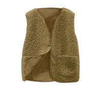 Gilet for Women UK Soft Polar Fleece Gilet Solid Wool Quilted Sleeveless Vest Classic Ladies Plus Size Button Down Gilet Sleeveless Jacket Short Fit Velvet Waistcoat Winter Warm Tops with Pockets